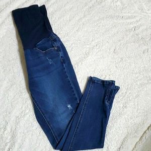 3/$20 sale! Indigo blue skinny maternity jeans